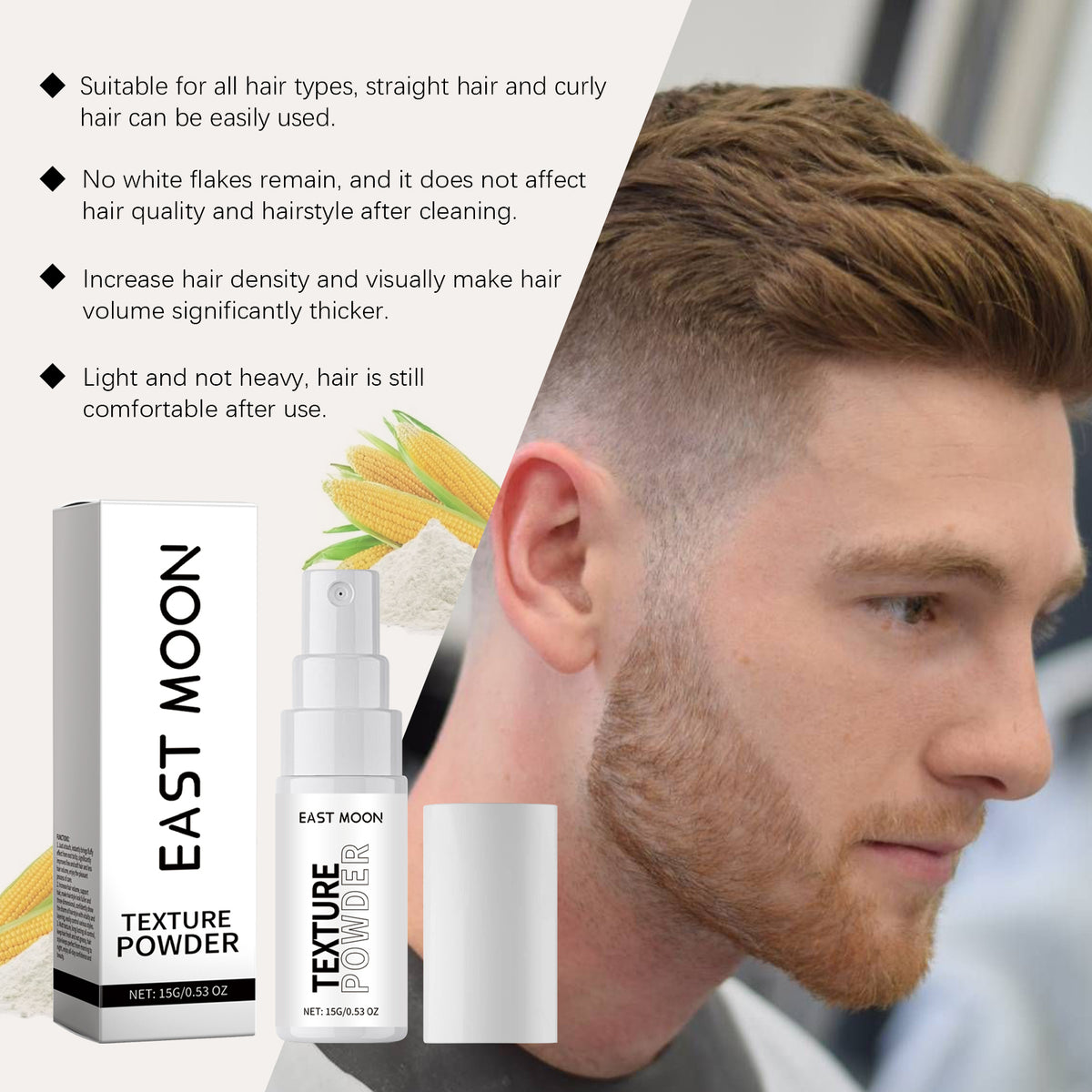 East Moon Hairstyle Spray, Men's Hairstyle, Fluffy Hair Quality Control Oil, Refreshing Styling, Hairdressing Texture Styling Agent
