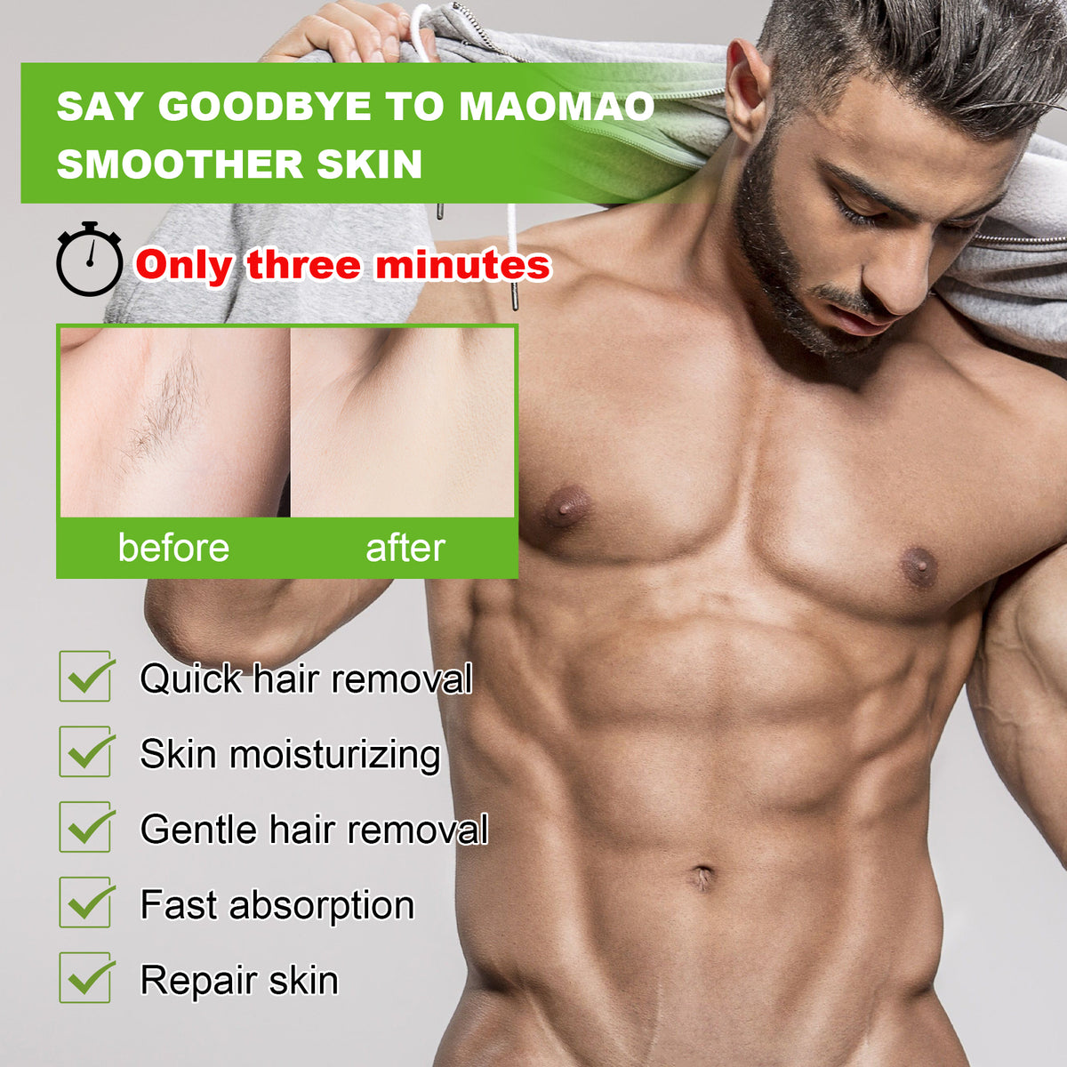East Moon Hair Removal Cream For Men, Arms, Armpits And Legs Gentle And Non-Irritating Body Clean Skin Hair Removal Cream